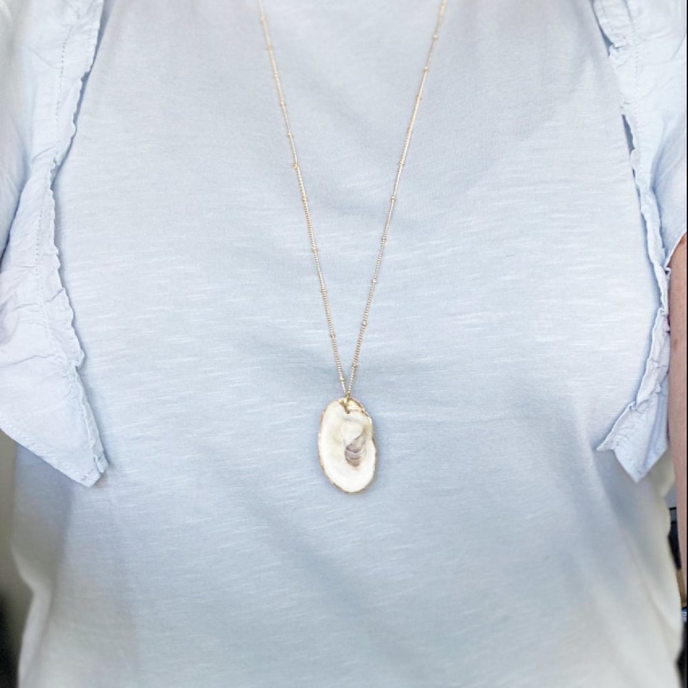 Hand Painted Oyster Necklace